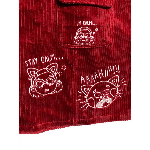 Disney Pixar Turning Red Corduroy Button Front Skirt Womens Plus 1X Panda Mei - Picture 2 of 7